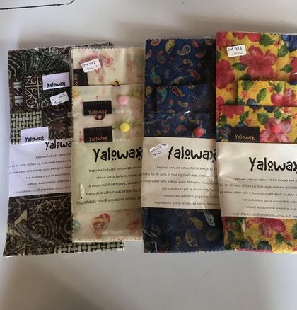 Yalowax set of three beeswax  food bags.